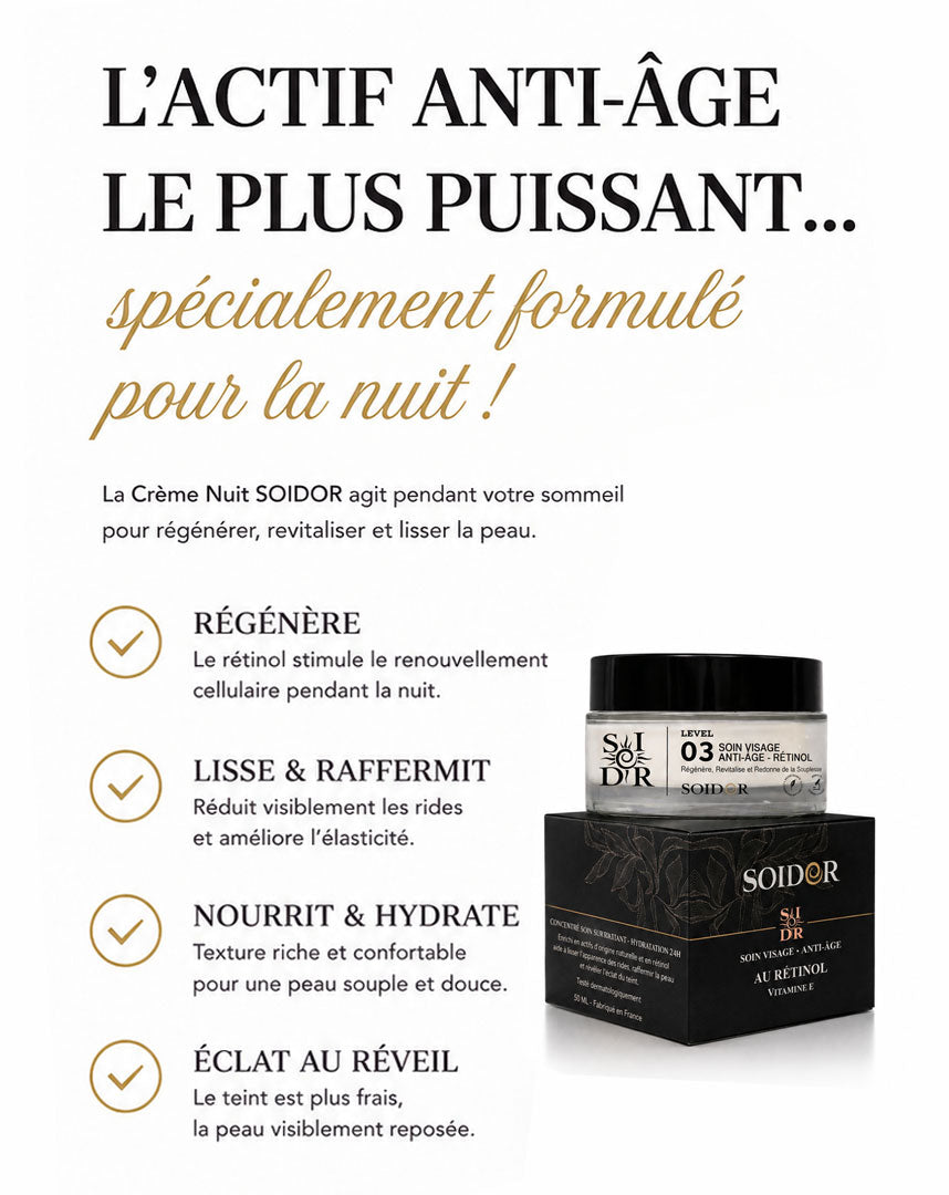 Crème nuit au rétinol | SOIDOR Level 03