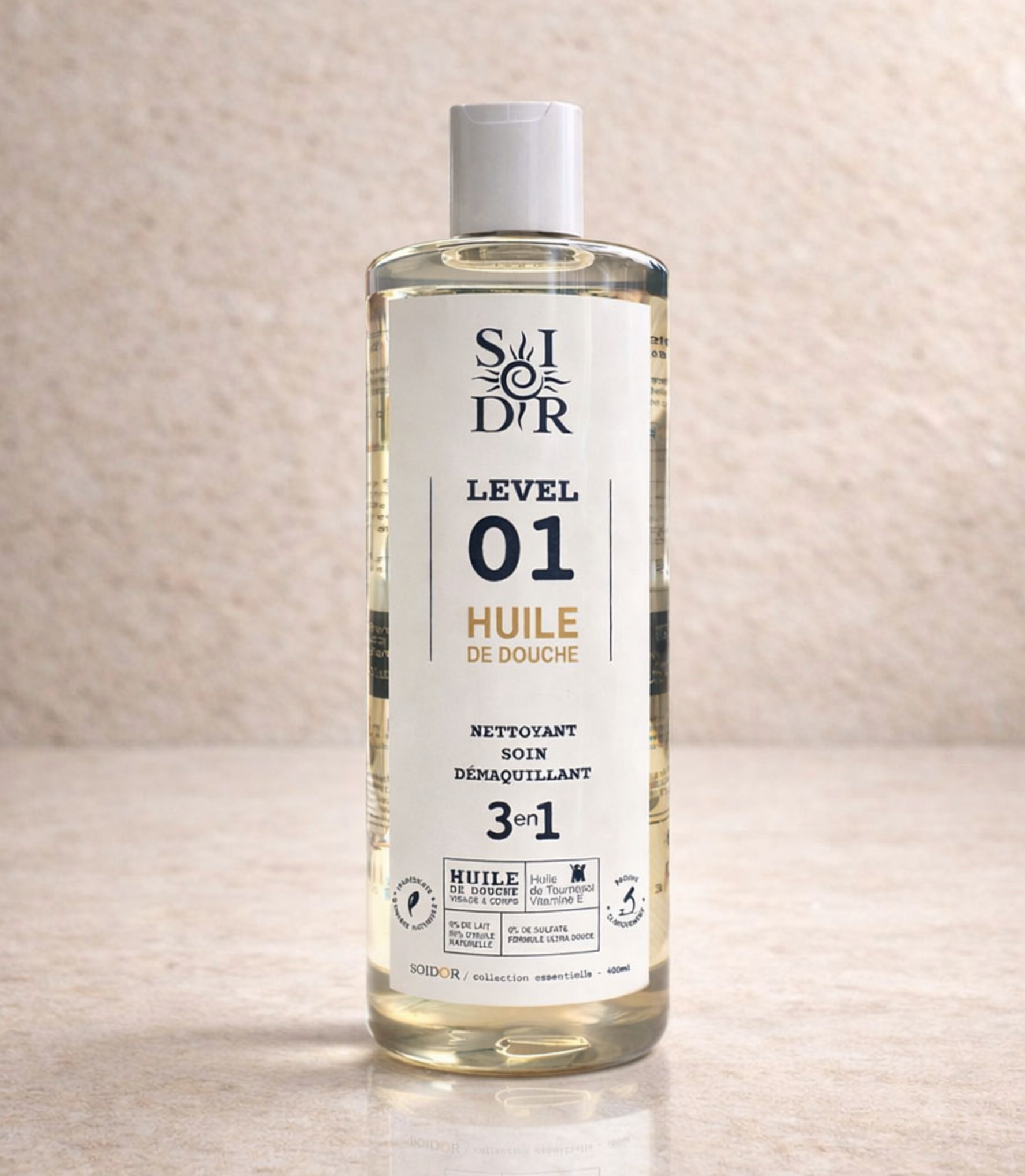 Huile de douche sans parfum peau sèche | SOIDOR Level 01