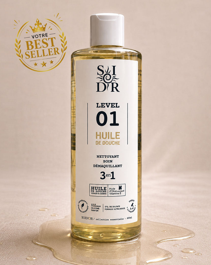 Huile de douche sans parfum peau sèche | SOIDOR Level 01