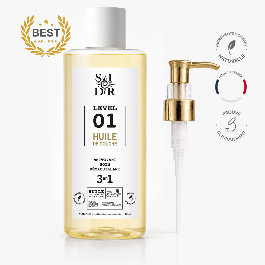 Huile de douche sans parfum peau sèche | SOIDOR Level 01